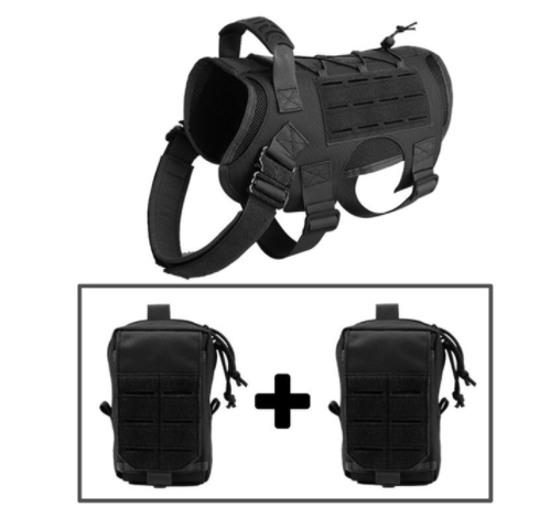 Tactical Dog Harness Pet Training Vest with Pack