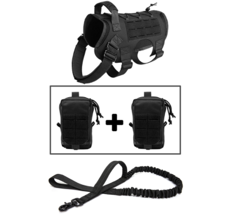 Tactical Dog Harness Pet Training Vest with Pack