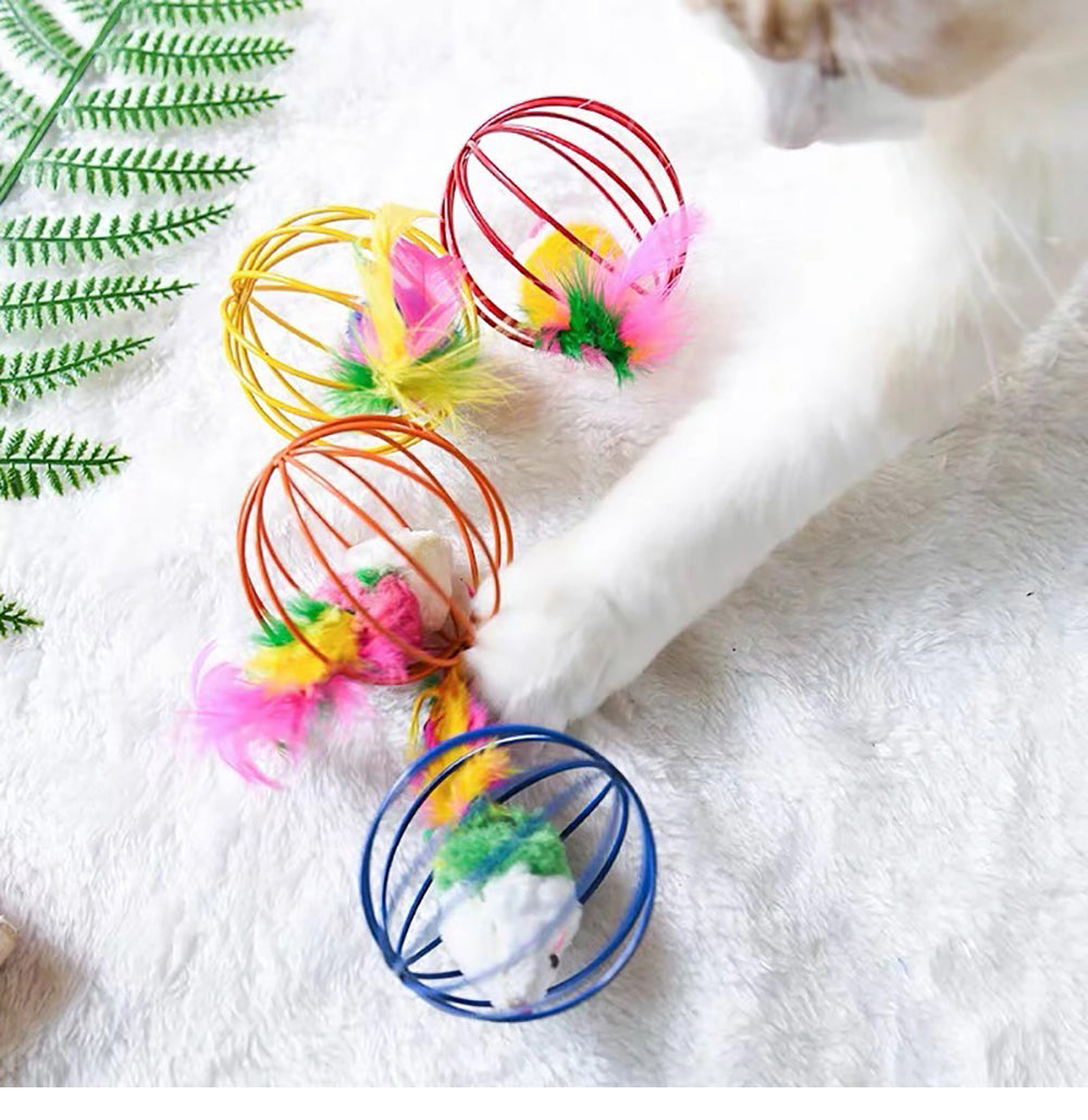Cat Toy Set Funny Pet Interactive Fish Mouse Ball Catnip Toy