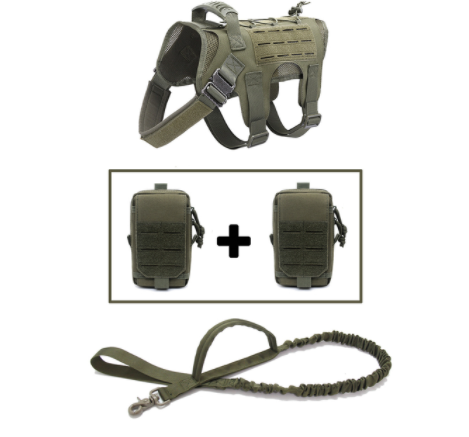 Tactical Dog Harness Pet Training Vest with Pack