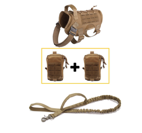 Tactical Dog Harness Pet Training Vest with Pack