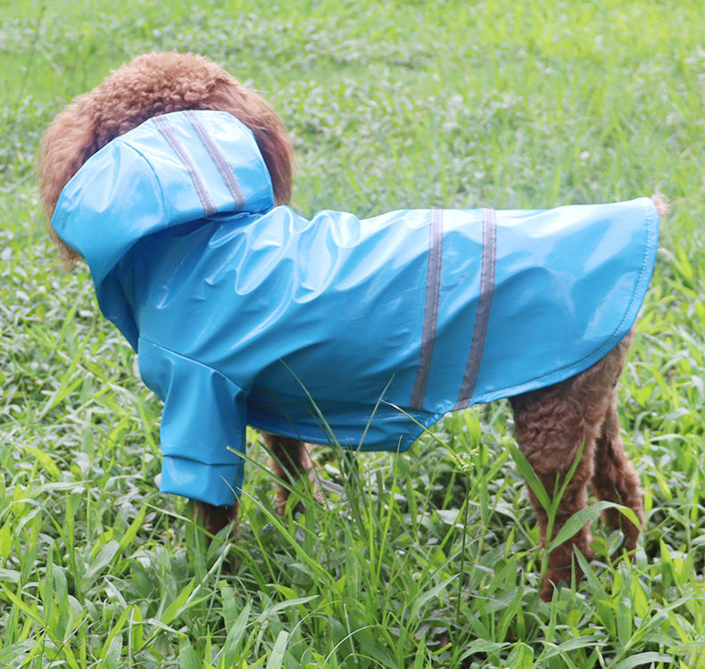 Waterproof Pets Clothes Reflective Hooded Dog Raincoats