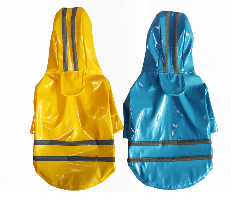 Waterproof Pets Clothes Reflective Hooded Dog Raincoats