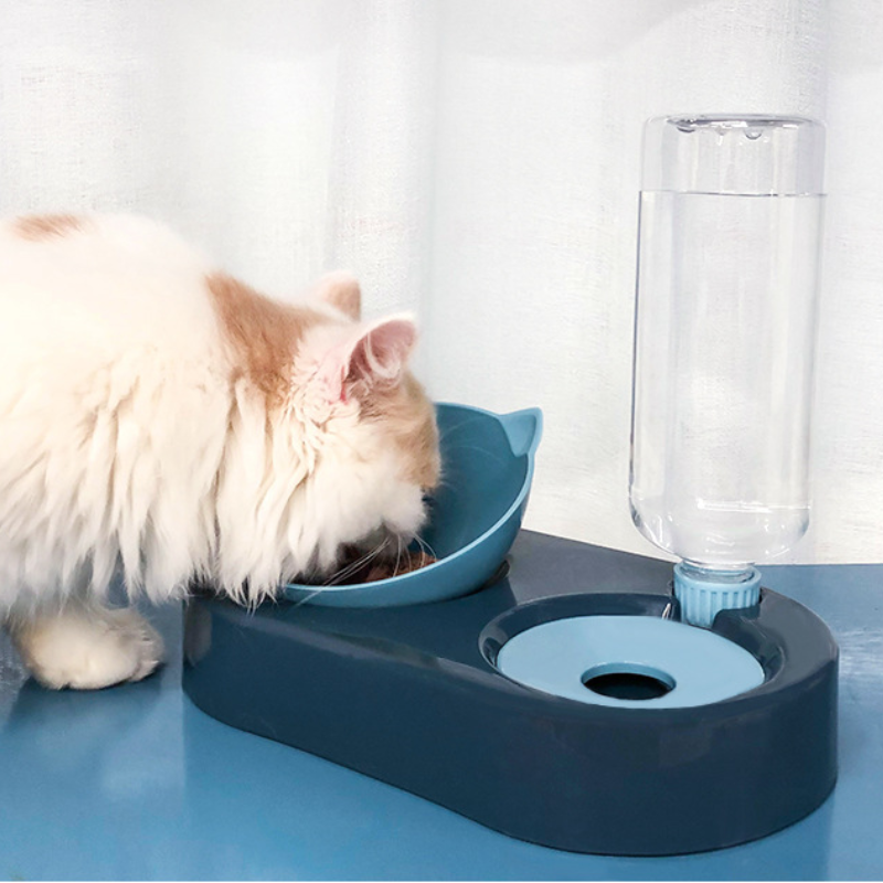 Cat Bowl with Stand Automatic Water Storage