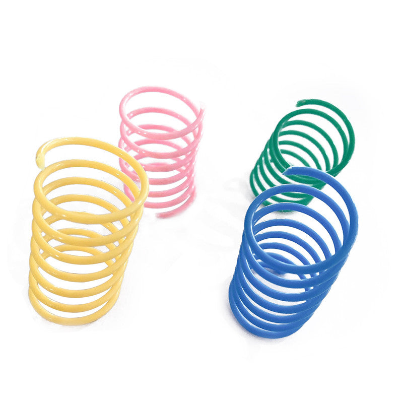 20pcs Cat Spring Toys Plastic Colorful Coil Spiral Springs