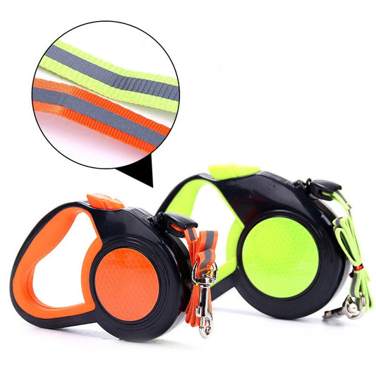 Retractable Reflective Dog Leash Automatic Extending Nylon