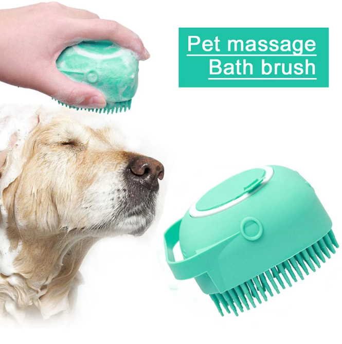 Dog Cat Bath Massage Gloves Brush