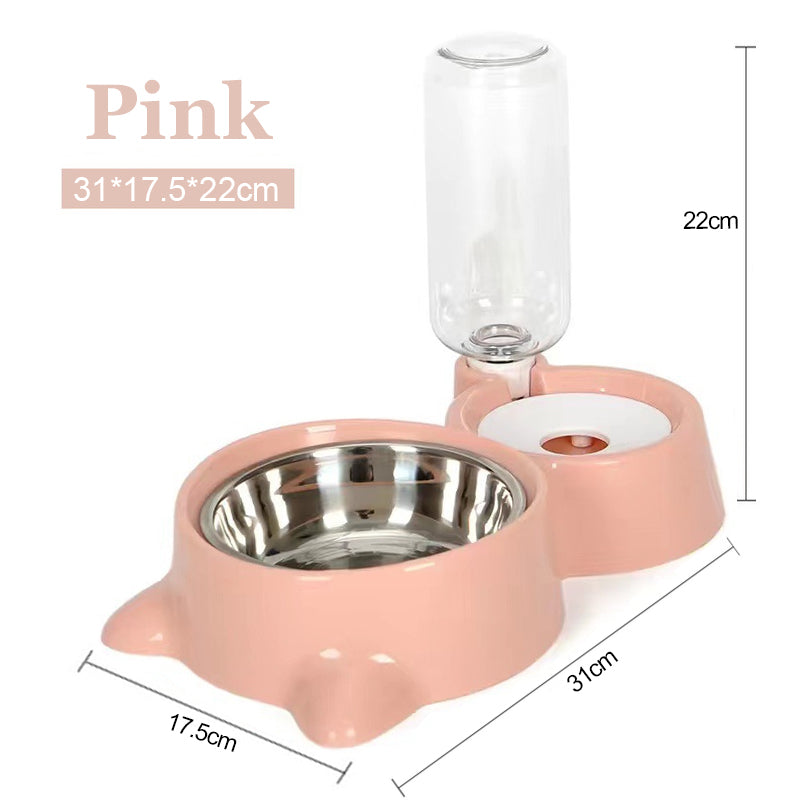 Cat Bowl with Stand Automatic Water Storage