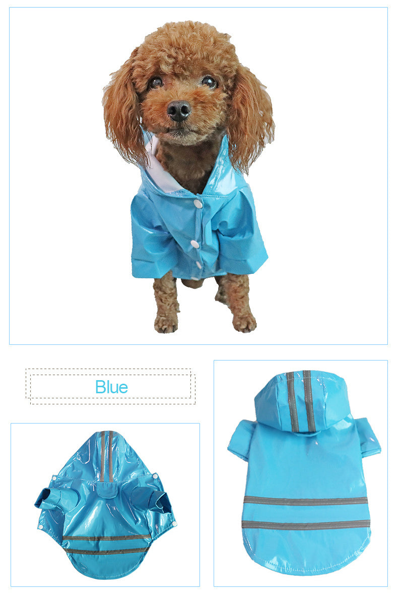 Waterproof Pets Clothes Reflective Hooded Dog Raincoats