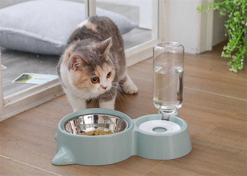 Cat Bowl with Stand Automatic Water Storage