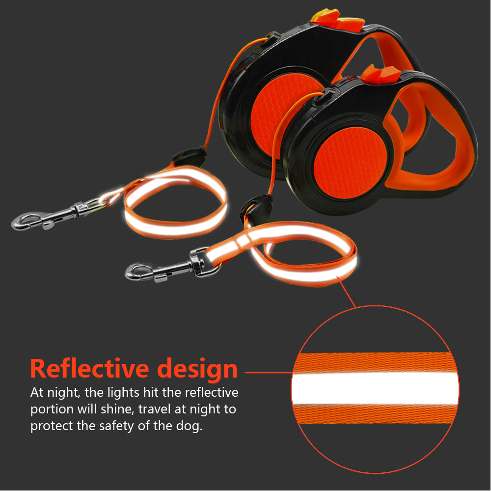 Retractable Reflective Dog Leash Automatic Extending Nylon