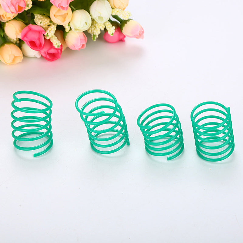 20pcs Cat Spring Toys Plastic Colorful Coil Spiral Springs