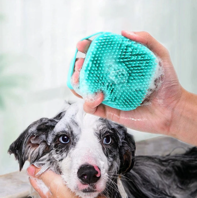 Dog Cat Bath Massage Gloves Brush