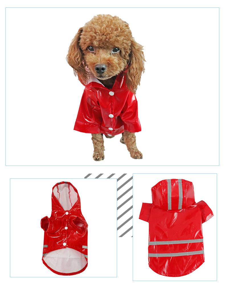 Waterproof Pets Clothes Reflective Hooded Dog Raincoats