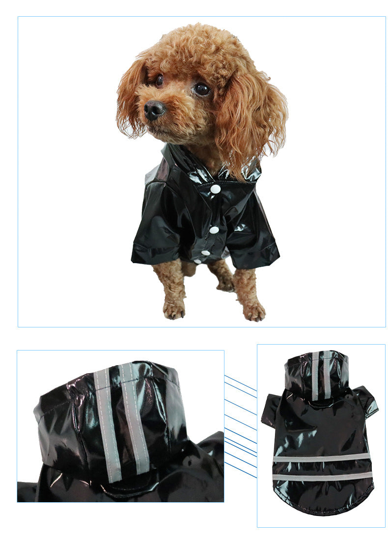 Waterproof Pets Clothes Reflective Hooded Dog Raincoats