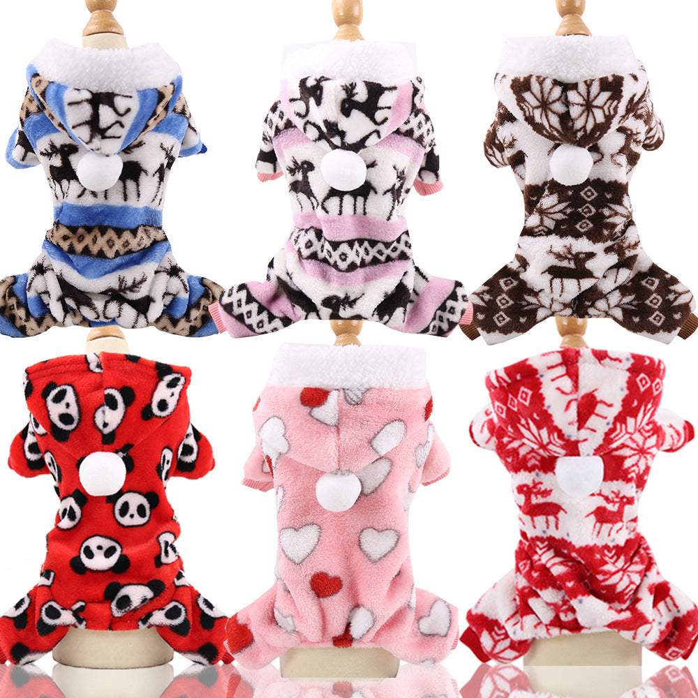 Dog Pajamas Clothes Soft Warm