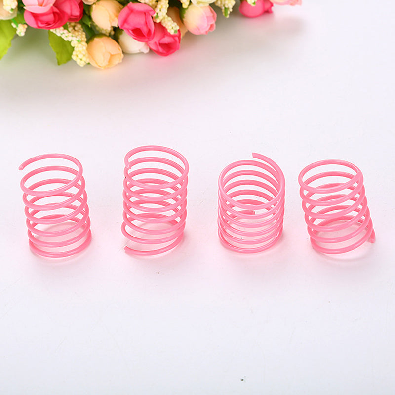 20pcs Cat Spring Toys Plastic Colorful Coil Spiral Springs