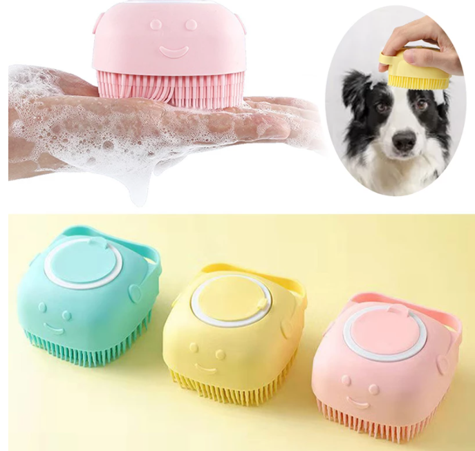 Dog Cat Bath Massage Gloves Brush