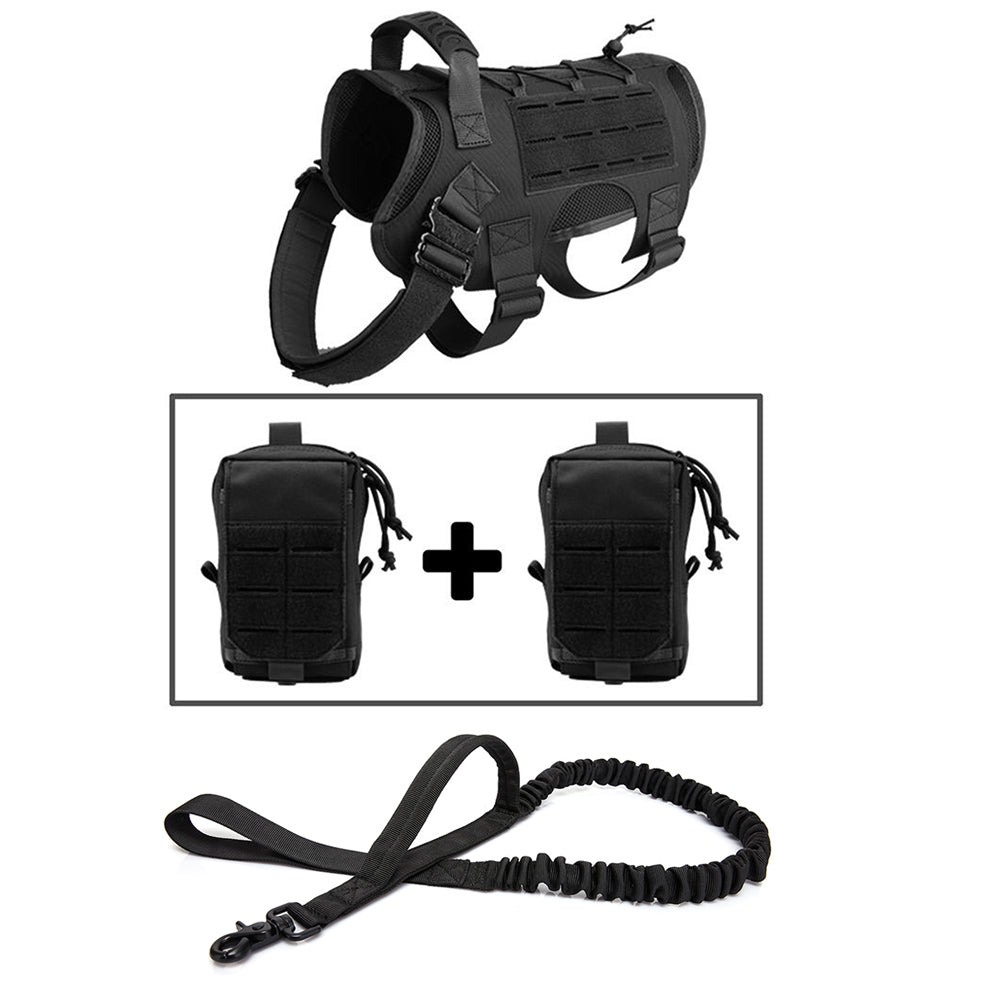 Tactical Dog Harness Pet Training Vest with Pack