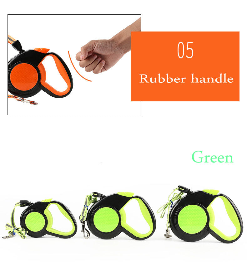 Retractable Reflective Dog Leash Automatic Extending Nylon