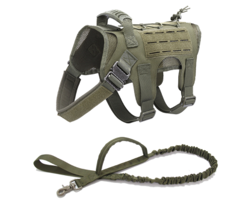 Tactical Dog Harness Pet Training Vest with Pack