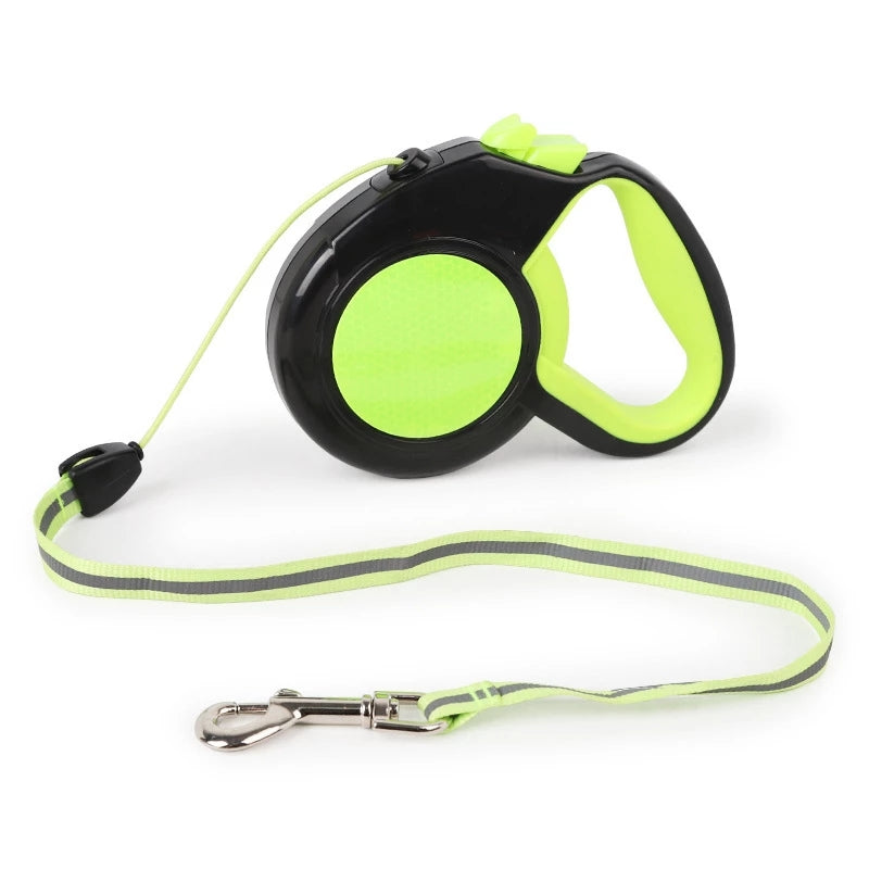 Retractable Reflective Dog Leash Automatic Extending Nylon