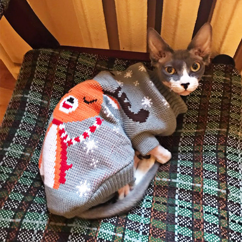 Warm Cat Clothes Winter Christmas