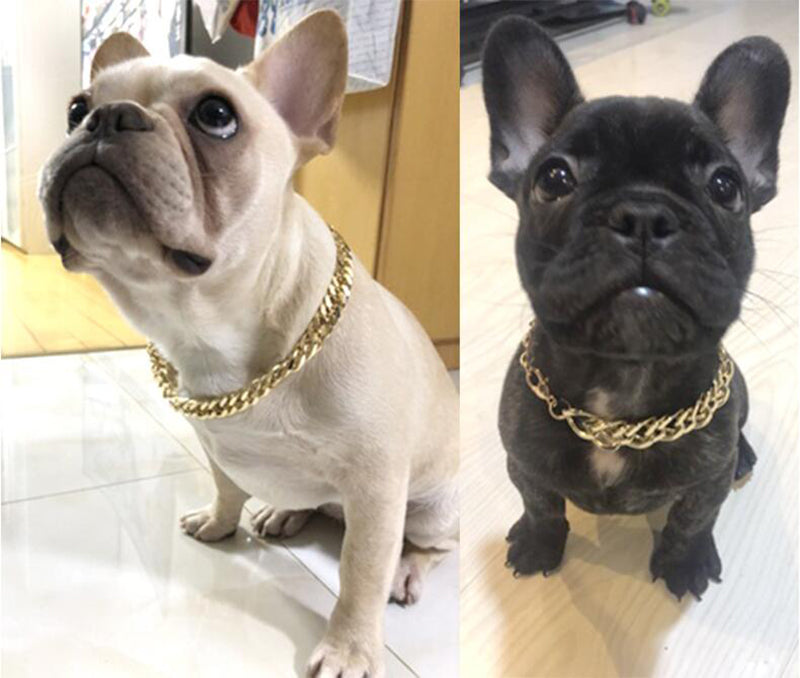 Small Dog Snack Chain Teddy French Bulldog Necklace Silvery/Golden