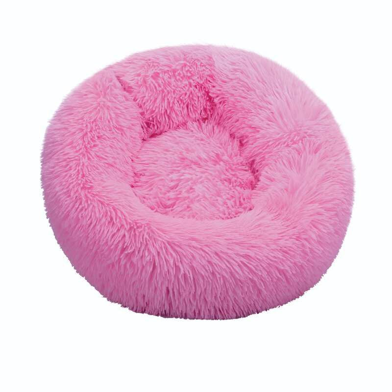 Round Cat Beds House Soft Long Plush