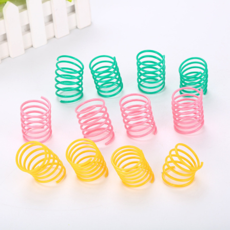 20pcs Cat Spring Toys Plastic Colorful Coil Spiral Springs