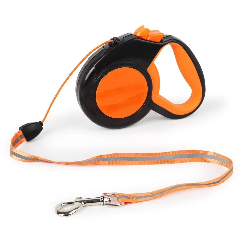 Retractable Reflective Dog Leash Automatic Extending Nylon