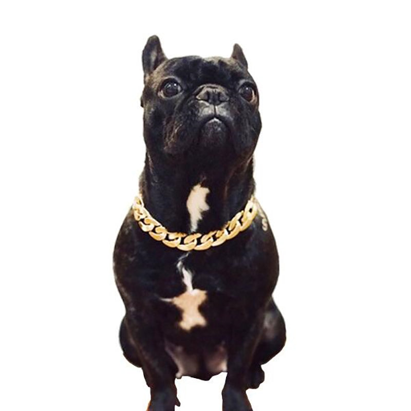 Small Dog Snack Chain Teddy French Bulldog Necklace Silvery/Golden